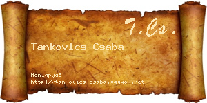 Tankovics Csaba névjegykártya