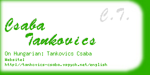 csaba tankovics business card